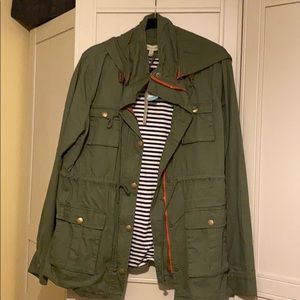 Fall green jacket w/ hood, tags still attached